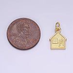 Load image into Gallery viewer, 14K Gold Filled Mini House Home Textured Charm
