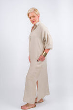 Load image into Gallery viewer, Fernanda Open Collar Linen Dress (DQ107)
