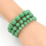 Load image into Gallery viewer, Genuine Green Angelite Round Smooth Stretchy Bracelet 12mm
