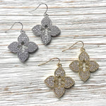 Load image into Gallery viewer, Quatrefoil Pave Earrings
