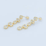 Load image into Gallery viewer, 24K Gold Filled 20mm Geometric CZ Bezel Drop Stud Earrings in Gold
