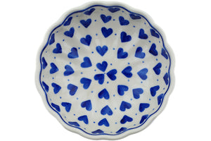 Polish Pottery Bowl Blue Love