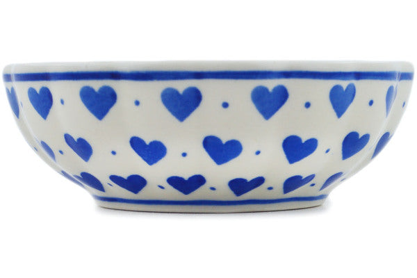 Polish Pottery Bowl Blue Love