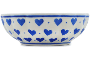 Polish Pottery Bowl Blue Love