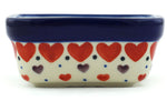 Load image into Gallery viewer, Polish Pottery Square Bowl Love &amp; Chocolate Hearts
