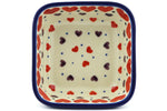 Load image into Gallery viewer, Polish Pottery Square Bowl Love &amp; Chocolate Hearts
