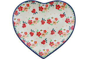 Polish Pottery Heart Shaped Dish Poppy Sweetness