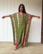 Load image into Gallery viewer, Kaftan in Olive Green Tie Dye
