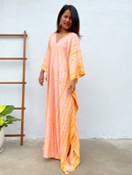 Load image into Gallery viewer, Kaftan in Peach with Orange Tie Dye
