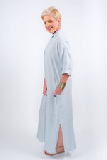 Load image into Gallery viewer, Fernanda Open Collar Linen Dress (DQ107)
