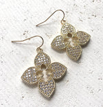 Load image into Gallery viewer, Quatrefoil Pave Earrings
