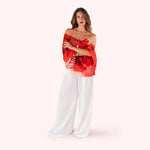 Load image into Gallery viewer, Linen/Cotton Scarf - Rouge Blooms
