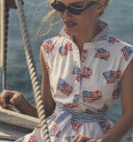 Load image into Gallery viewer, Sleeveless Flag dress in White

