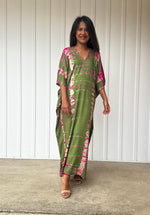 Load image into Gallery viewer, Kaftan in Olive Green Tie Dye

