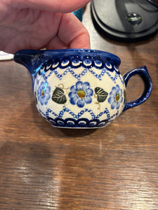 Polish Pottery Blue Poppy Creamer