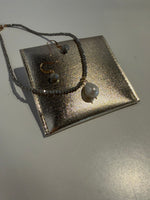 Load image into Gallery viewer, High Luster Pearl Drop Necklace on a Grey Crystal Necklace
