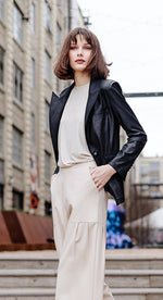 Load image into Gallery viewer, Liquid Leather Black Blazer
