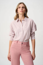 Load image into Gallery viewer, Tencel Stripe Print Boxy Blouse
