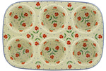 Load image into Gallery viewer, Polish Pottery Muffin Pan Scarlet
