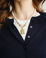 Load image into Gallery viewer, Mahjong Tile Pearl Necklace
