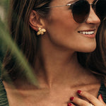 Load image into Gallery viewer, Gold Honey Bee Stud Earrings
