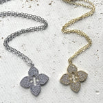 Load image into Gallery viewer, Quatrefoil Pave Necklace
