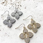 Load image into Gallery viewer, Quatrefoil Pave Earrings
