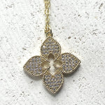 Load image into Gallery viewer, Quatrefoil Pave Necklace
