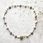Load image into Gallery viewer, Pastel Pearl Necklace with Gold Pave Magnetic Clasp
