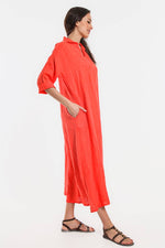 Load image into Gallery viewer, Fernanda Open Collar Linen Dress (DQ107)
