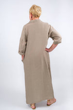 Load image into Gallery viewer, Fernanda Open Collar Linen Dress (DQ107)
