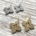 Load image into Gallery viewer, Quatrefoil Pave Earrings
