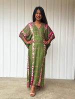 Load image into Gallery viewer, Kaftan in Olive Green Tie Dye
