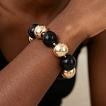 Load image into Gallery viewer, Two Toned Polished Beaded Bracelet
