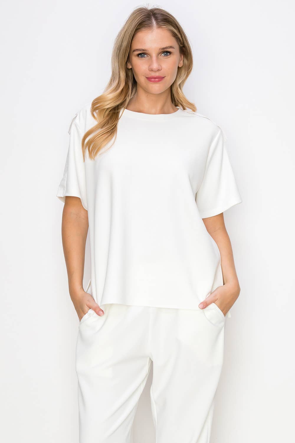 Kate Knit Crepe Top Beige M
