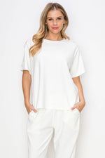 Load image into Gallery viewer, Kate Knit Crepe Top Beige M
