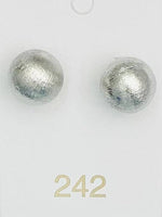 Load image into Gallery viewer, BIG Ball Brushed Silver Stud Earrings
