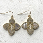 Load image into Gallery viewer, Quatrefoil Pave Earrings
