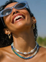 Load image into Gallery viewer, Bora Bora Blue Beaded Necklace
