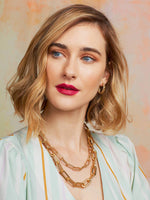 Load image into Gallery viewer, 18k Gold-Plated Oblong Links Collar Necklace
