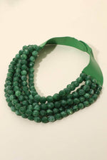 Load image into Gallery viewer, * CHUNKY BEADED LAYERED NECKLACE Faux leather neck magnetic
