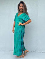 Load image into Gallery viewer, Petite Kaftan in Turquoise and Blue Tie Dye
