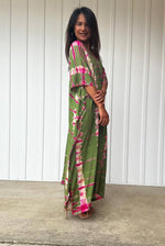 Load image into Gallery viewer, Kaftan in Olive Green Tie Dye
