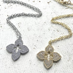 Load image into Gallery viewer, Quatrefoil Pave Necklace
