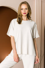Load image into Gallery viewer, Kate Knit Crepe Top  Black L

