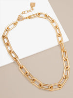 Load image into Gallery viewer, 18k Gold-Plated Oblong Links Collar Necklace
