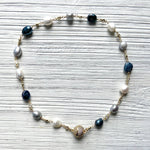 Load image into Gallery viewer, Luxe Pearl &amp; Crystal Necklace with Pave Magnetic Clasp
