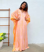 Load image into Gallery viewer, Kaftan in Peach with Orange Tie Dye
