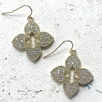 Load image into Gallery viewer, Quatrefoil Pave Earrings
