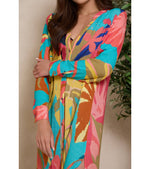 Load image into Gallery viewer, Resort Luxe V-Neck Tropical Maxi Dress
